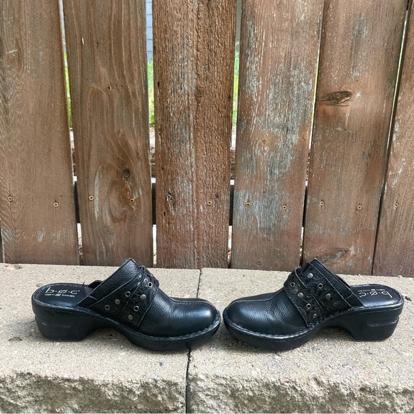 BOC BORN Women’s Black Leather Buckle Strap Slip On Clogs Shoe Size 6 - Picture 10 of 11